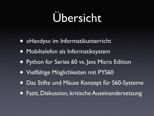 Programmieren auf dem »Handy«