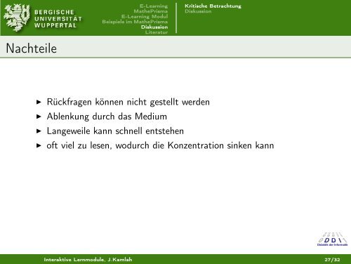 Interaktive Lernmodule - Beispiel MathePrisma