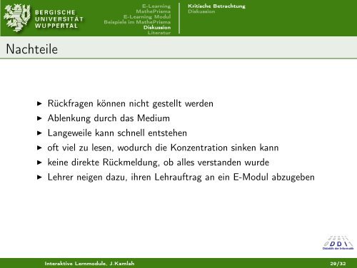 Interaktive Lernmodule - Beispiel MathePrisma