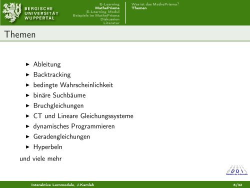 Interaktive Lernmodule - Beispiel MathePrisma