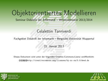 Objektorientiertes Modellieren - Seminar Didaktik der Informatik ...