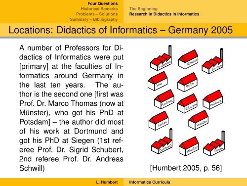 Elements of German Informatics Curricula