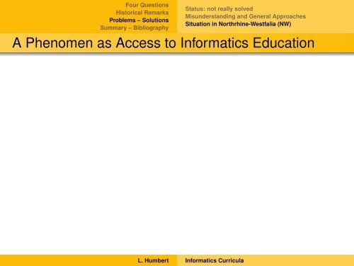 Elements of German Informatics Curricula