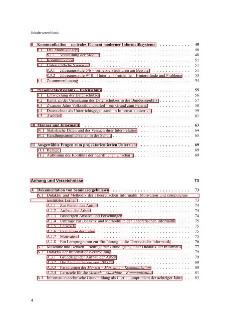 Vorlesung: Didaktik der Informatik - Sekundarstufe I, Wintersemester ...