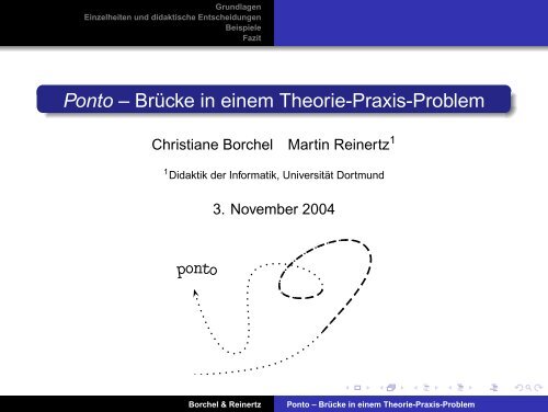 Ponto – Brücke in einem Theorie-Praxis-Problem