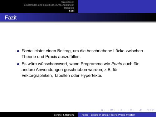 Ponto – Brücke in einem Theorie-Praxis-Problem