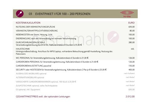 Die Eventpakete (PDF) - Hamburg Locations