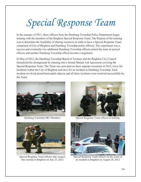 2012 Annual Report - Hamburg Township