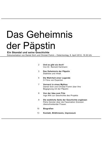 Das Geheimnis der Päpstin - Stadtmarketing