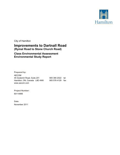 Environmental Study Report - City of Hamilton