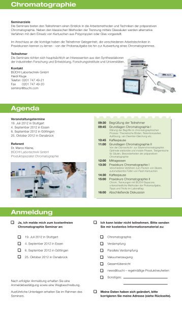 Chromatographie Agenda Anmeldung - Büchi Labortechnik Gmbh