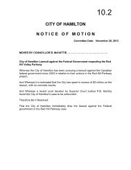 City Lawsuit against the Federal Government ... - City of Hamilton