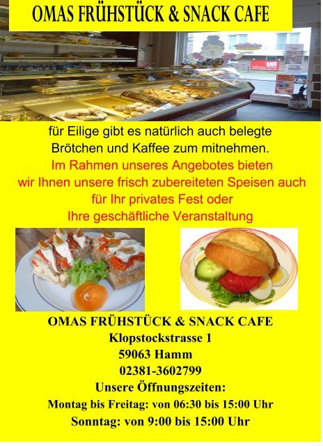 OMAS FRÜHSTÜCK &amp; SNACK CAFE - Hamm-Mitte.de