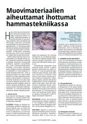 Muovimateriaalien aiheuttamat ihottumat hammastekniikassa