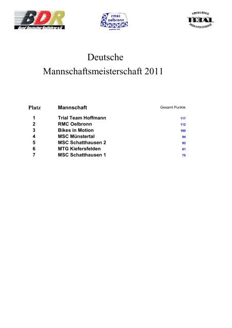 Deutsche Meisterschaft Trial-Bike 20" 2011 - Hammer Joe
