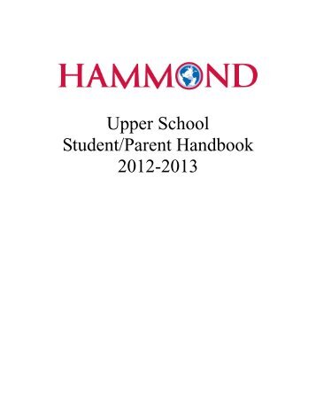 Upper School Student/Parent Handbook 2012 ... - Hammond School