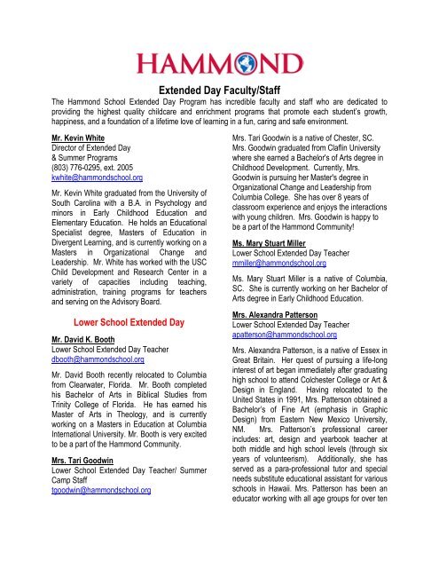 here - Hammond School