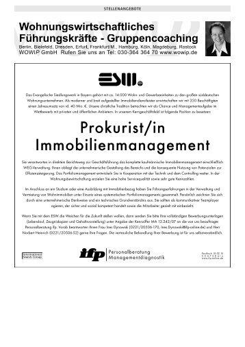 Prokurist/in Immobilienmanagement - Hammonia-Verlag GmbH