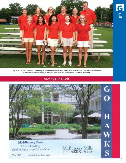 Fall 2010 Athletic Program - Hammond School