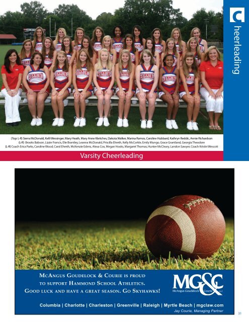 Fall 2010 Athletic Program - Hammond School