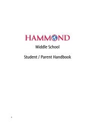 Middle School Student / Parent Handbook - Hammond School