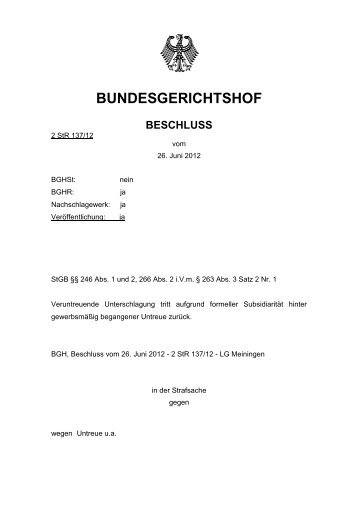 BUNDESGERICHTSHOF - Hamm und Partner, Rechtsanwälte