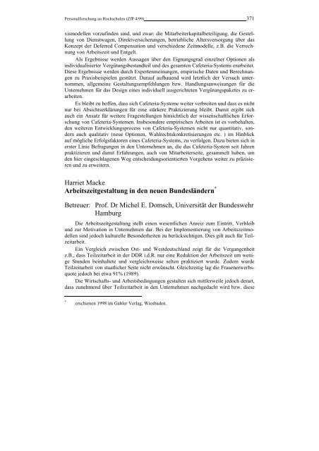Personalforschung an Hochschulen - Rainer Hampp Verlag