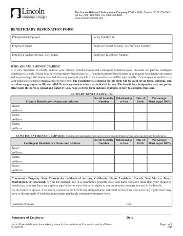 Beneficiary Change Form