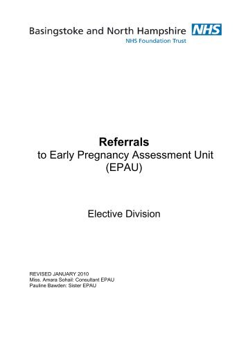 EPAU referal guidelines - Hampshire Hospitals NHS Foundation Trust