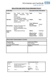 Isolation and infectious diseases policy - Hampshire Hospitals NHS ...