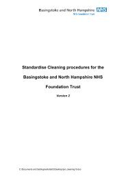 Cleaning standards - Hampshire Hospitals NHS Foundation Trust