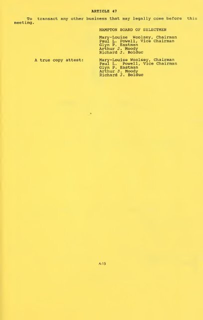 Annual report of the Town of Hampton, New Hampshire