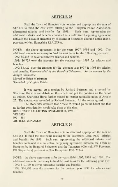 Annual report of the Town of Hampton, New Hampshire