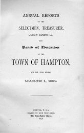 TOWN OF HAMPTON, - Lane Memorial Library