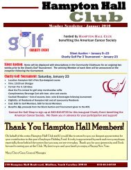 Member Newsletter ∙ January 2010 hosted by HAMPTON HALL ...