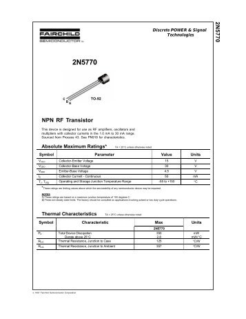2N5770 NPN RF Transistor