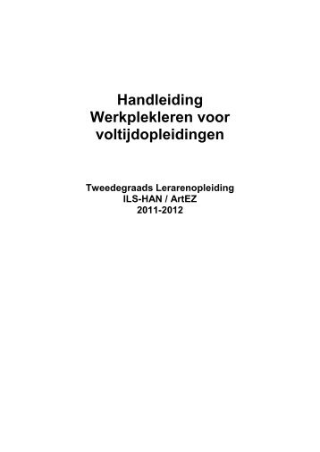 Handleiding Werkplekleren voor voltijdopleidingen - Hogeschool ...