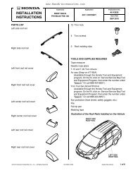 INSTALLATION INSTRUCTIONS - H and A Accessories