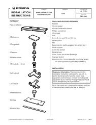 Installation Instructions - H and A Accessories