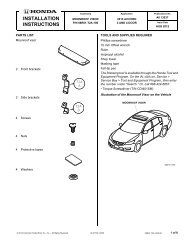 INSTALLATION INSTRUCTIONS - Bernardi Parts