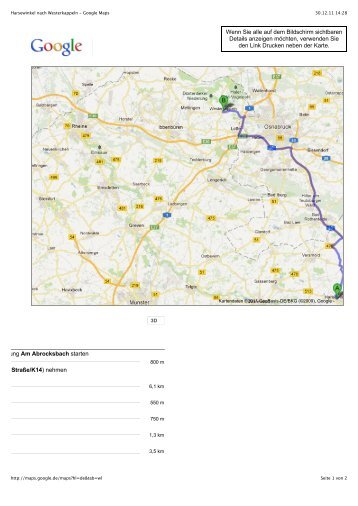 Harsewinkel nach Westerkappeln - Google Maps