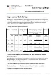 Fragebogen Bedarfsanalyse - Handbuch Kindertagespflege