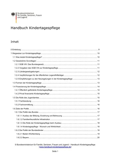Das gesamte Handbuch Kindertagespflege als PDF herunterladen