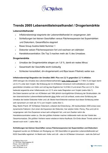 Trends 2005 Lebensmitteleinzelhandel ... - Handelszeitung