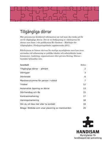 Fördjupningsblad 2012 Dörrar i pdf-format - Handisam