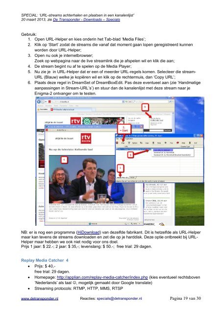 URL-streams achterhalen en plaatsen in een ... - De Transponder