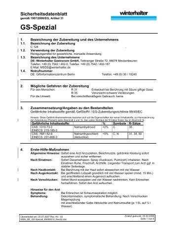 EG - Sicherheitsdatenblatt