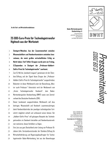 25 000-Euro-Preis für Technologietransfer - Baden ...