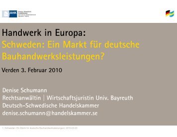 Handwerk in Europa: Schweden: Ein Markt für deutsche ...