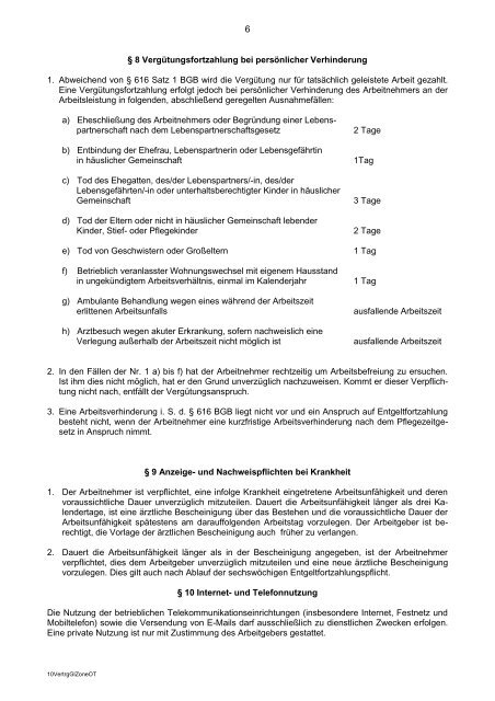 ARBEITSVERTRAG FÜR GLEITZONENARBEITSVERHÄLTNIS ...